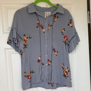 Forgotten Grace Floral Embroidered Women's Top